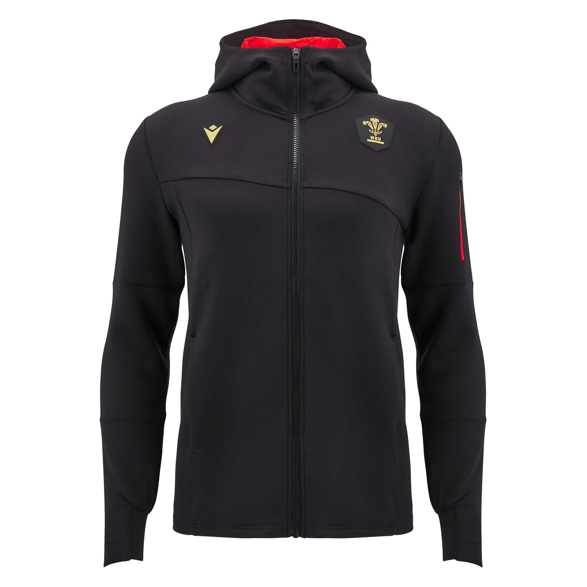 Macron Mens Wales Rugby Full Zip Hoody 24/25